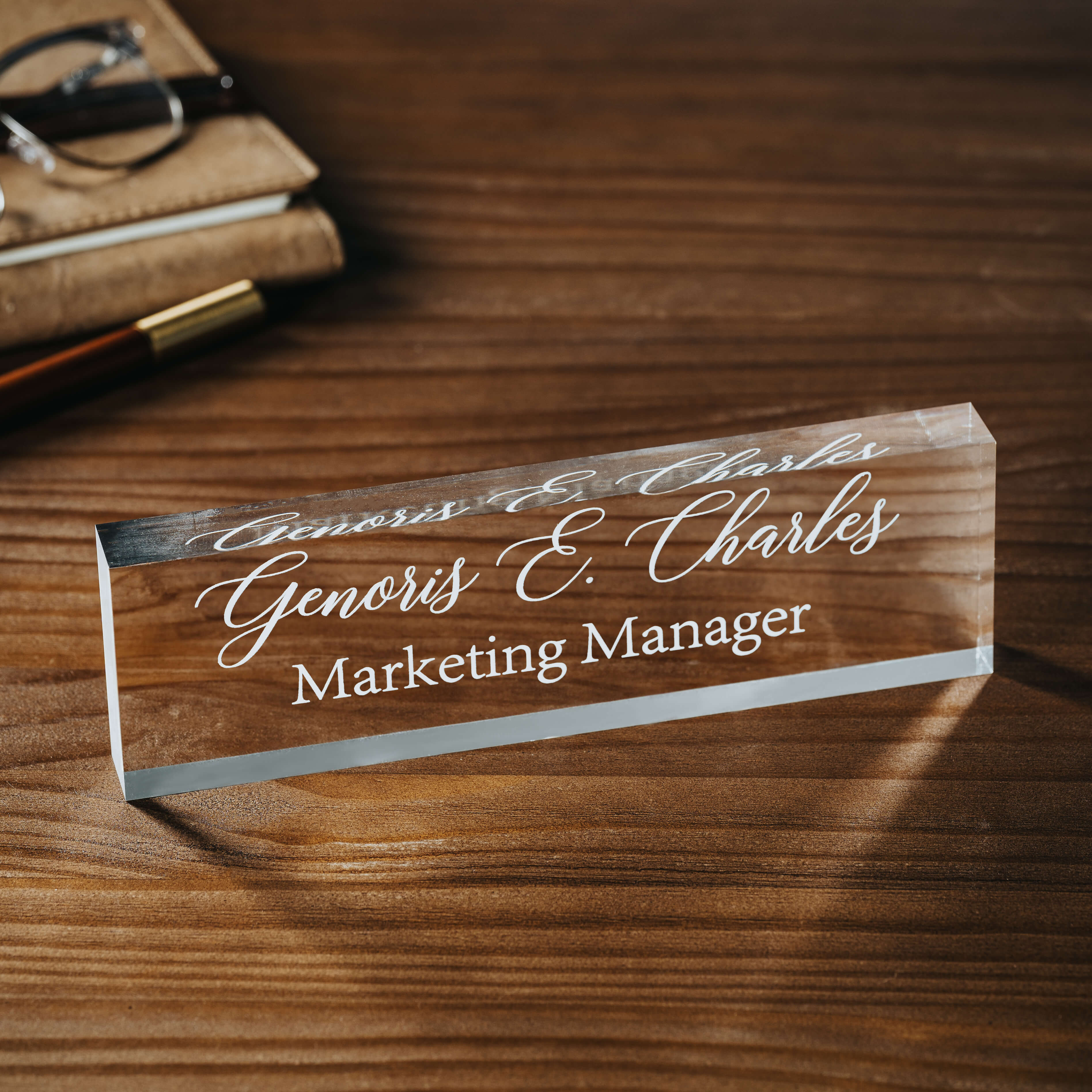 Personalized Acrylic Desk Name Plate – Custom Nameplate for Office or Workspace