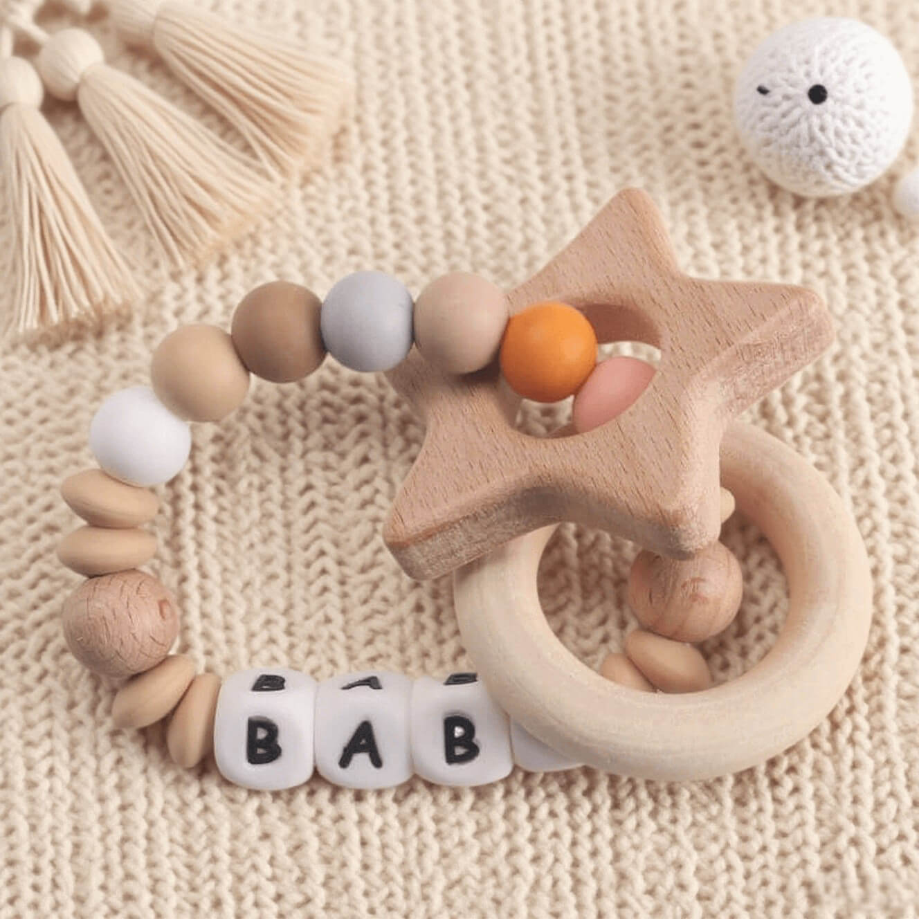 Personalized Baby Teether – Sensory Toy & Keepsake Gift for Showers