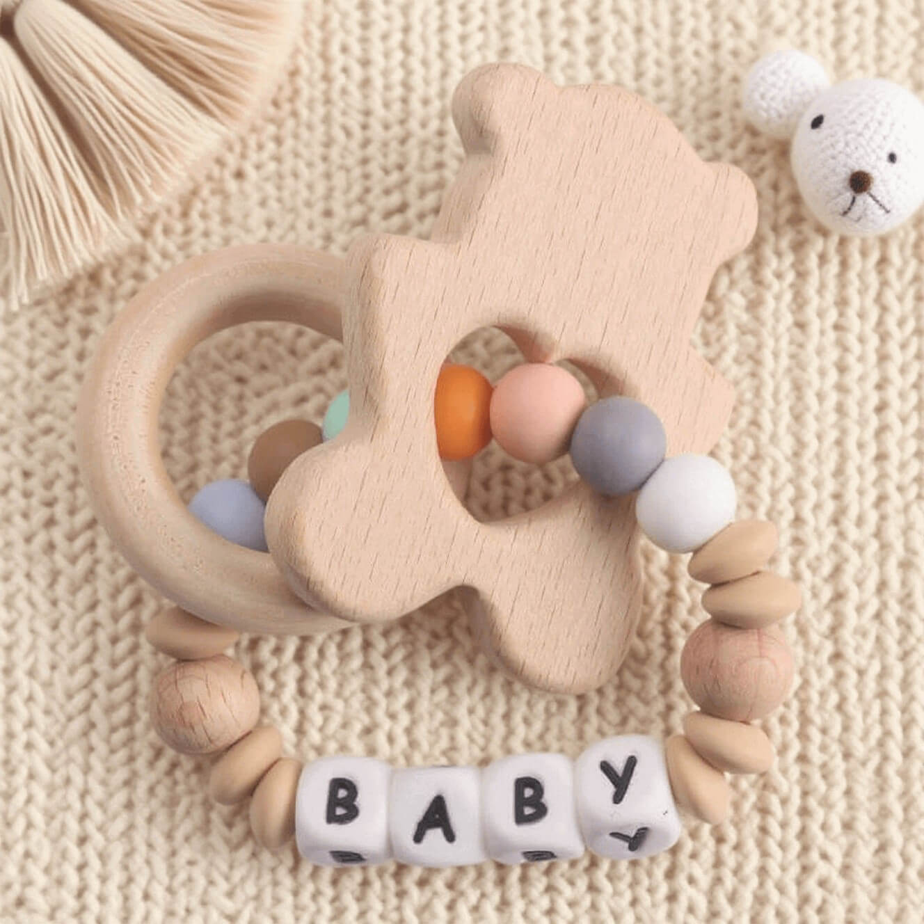 Personalized Baby Teether – Sensory Toy & Keepsake Gift for Showers