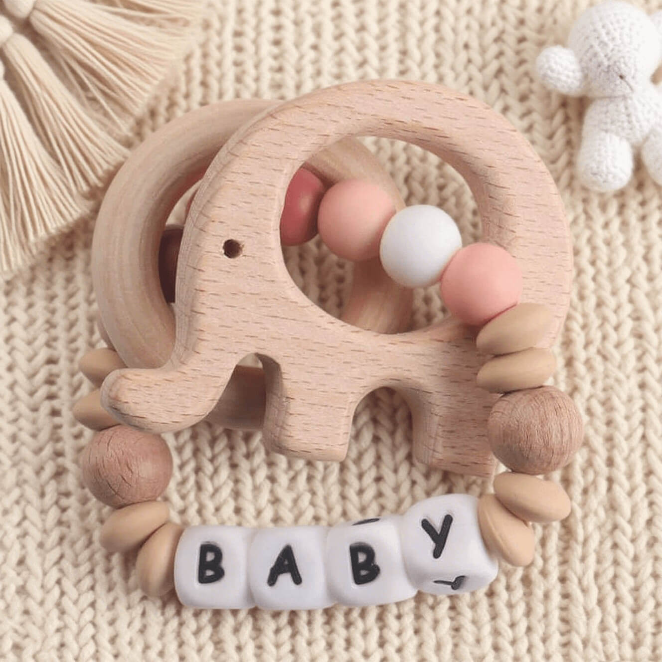 Personalized Baby Teether – Sensory Toy & Keepsake Gift for Showers
