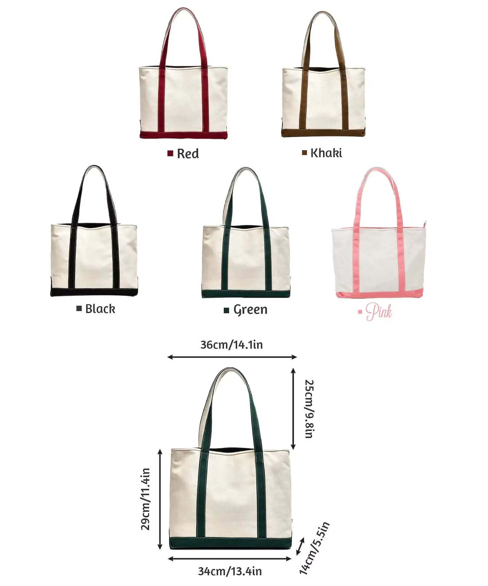 Personalized Canvas Tote –  Embroidered with Initials Custom Tote Bag