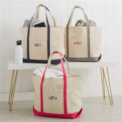 Personalized Canvas Tote – The Weekender Embroidered Tote - Pink
