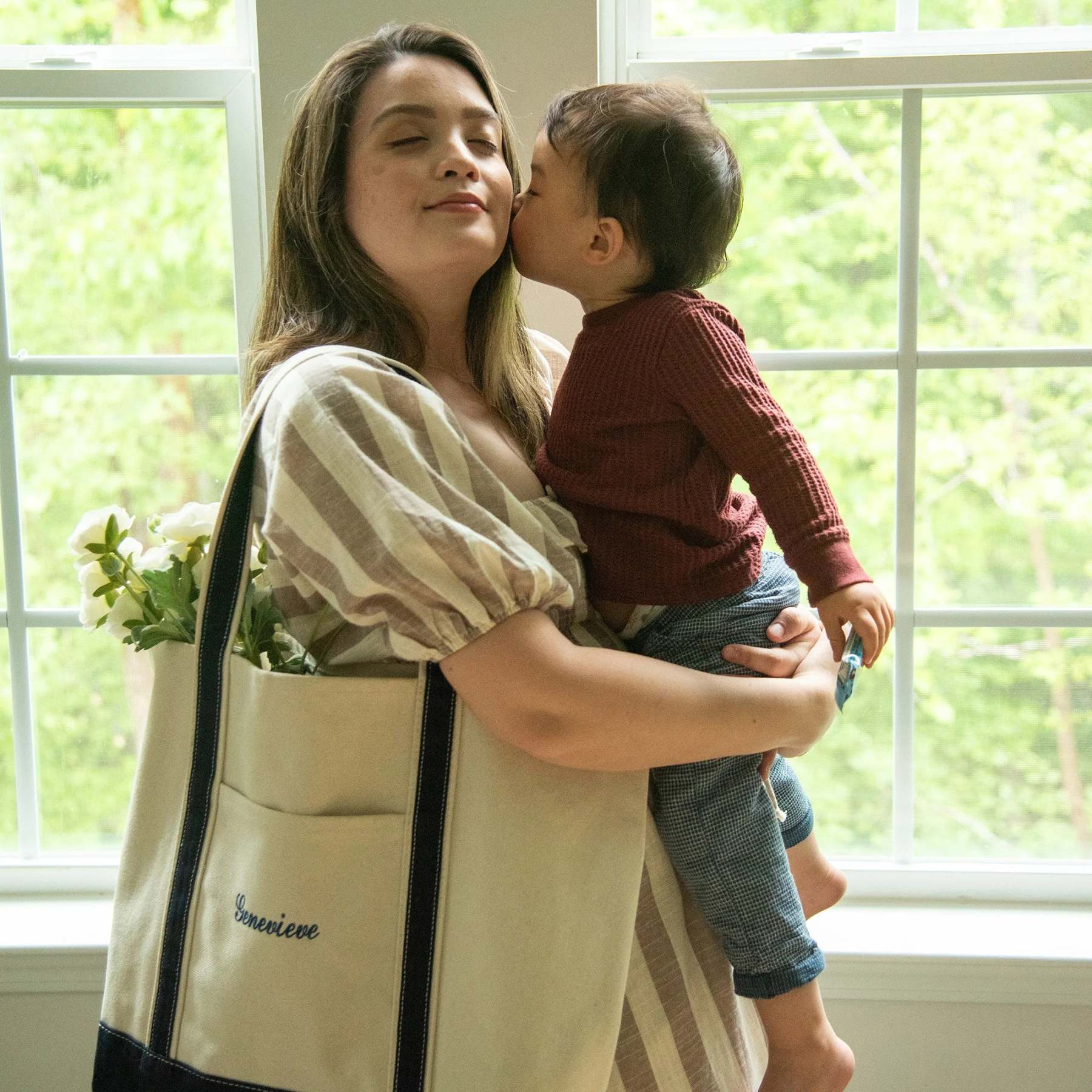 Personalized Canvas Tote – The Weekender Embroidered Tote - Pink