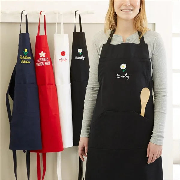 Personalized Embroidered Apron – The Weekender Custom Apron – Navy Blue