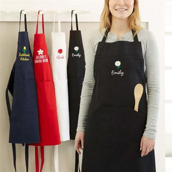 Personalized Embroidered Apron – The Weekender Custom Apron – Navy Blue