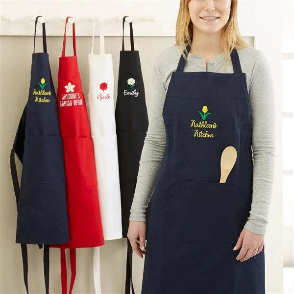 Personalized Embroidered Apron – The Weekender Custom Apron – Navy Blue