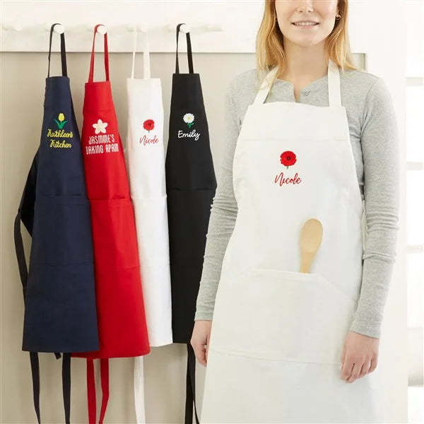 Personalized Embroidered Apron – The Weekender Custom Apron – Navy Blue