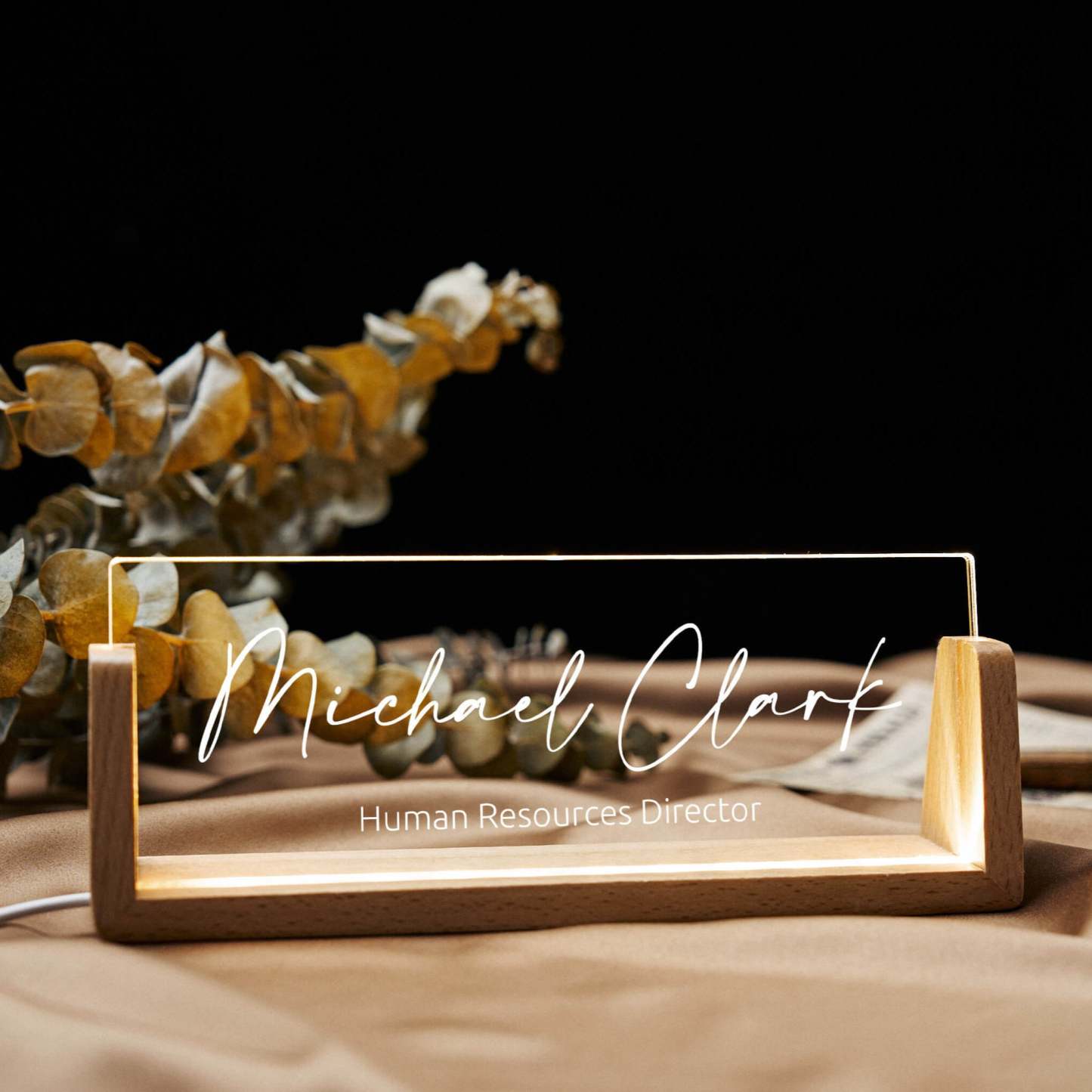 Personalized Desk Name Plate - LED Acrylic Desk Plaques