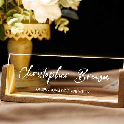 Personalized Desk Name Plate - LED Acrylic Desk Plaques