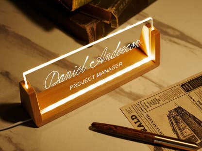 Personalized Desk Nameplate with pattern