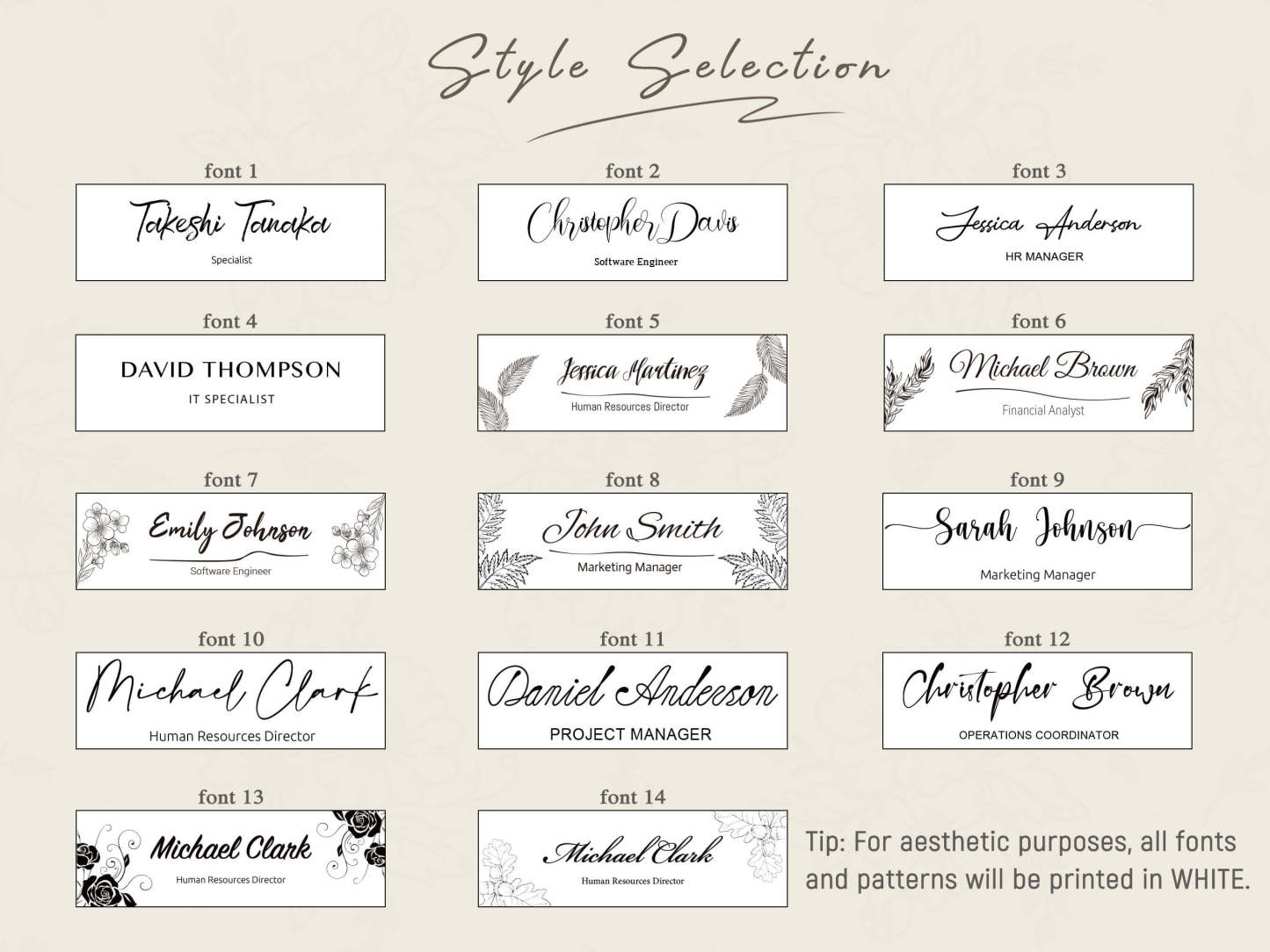 Personalized Desk Nameplate with pattern