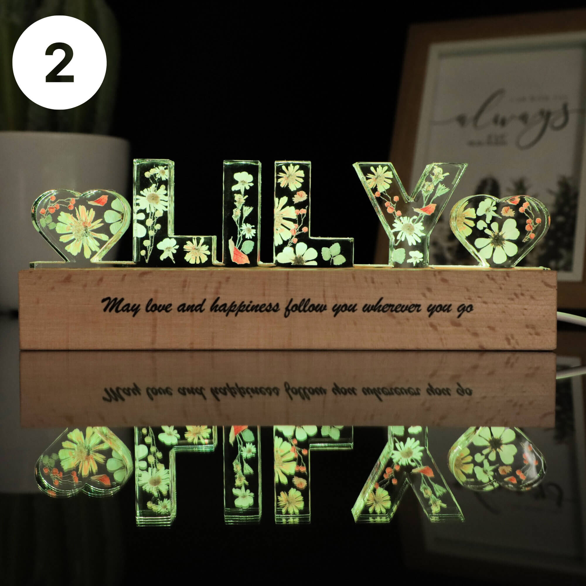 Personalized Flower Night Light - Custom Name Night Light for Baby, Mother, or Special Occasions