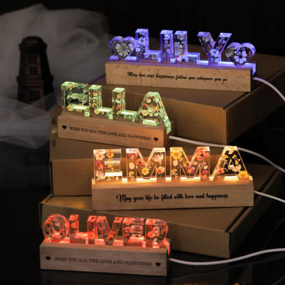 Personalized Flower Night Light - Custom Name Night Light for Baby, Mother, or Special Occasions