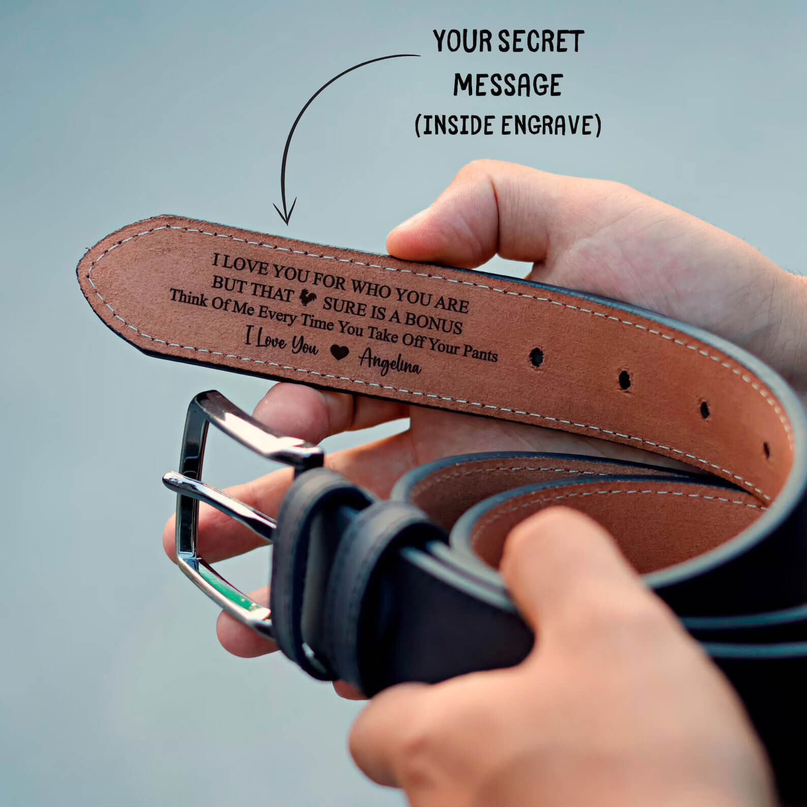 Personalized Leather Belt for Anniversary, Gift for him