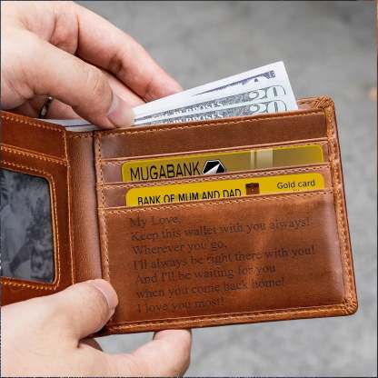 Personalized Men's Leather Wallet – Custom Engraved Bifold Wallet,  Perfect Gift for Him