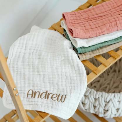 Personalized Muslin Burp Cloths – Soft, Absorbent, and Custom Embroidered