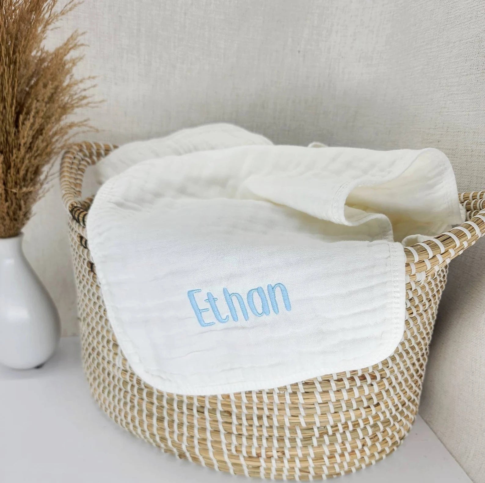 Personalized Muslin Burp Cloths – Soft, Absorbent, and Custom Embroidered