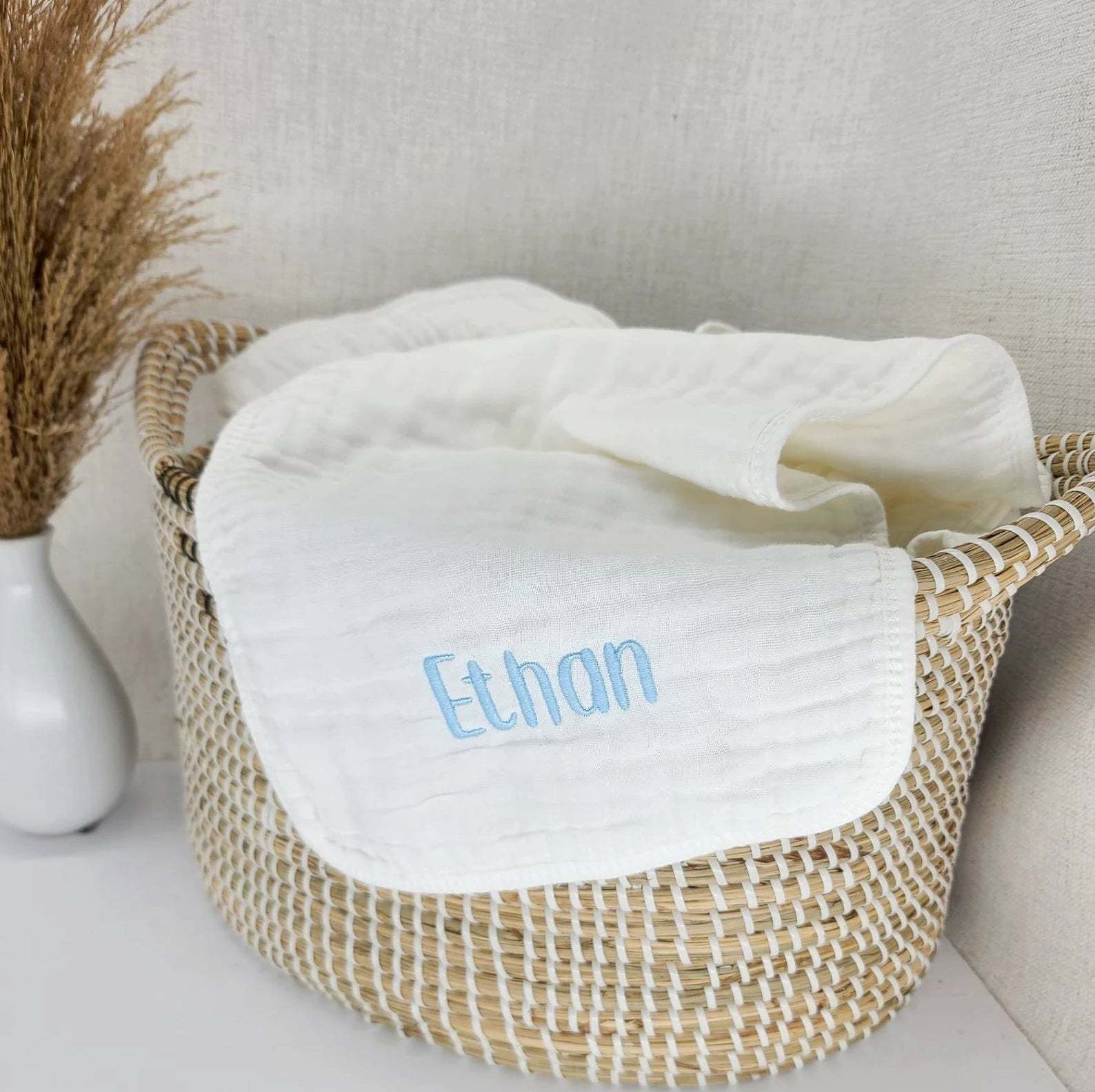 Personalized Muslin Burp Cloths – Soft, Absorbent, and Custom Embroidered