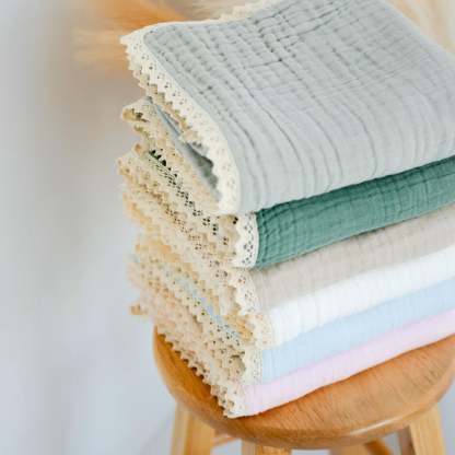 Personalized Baby Blanket – Custom Embroidered Organic Muslin Blanket