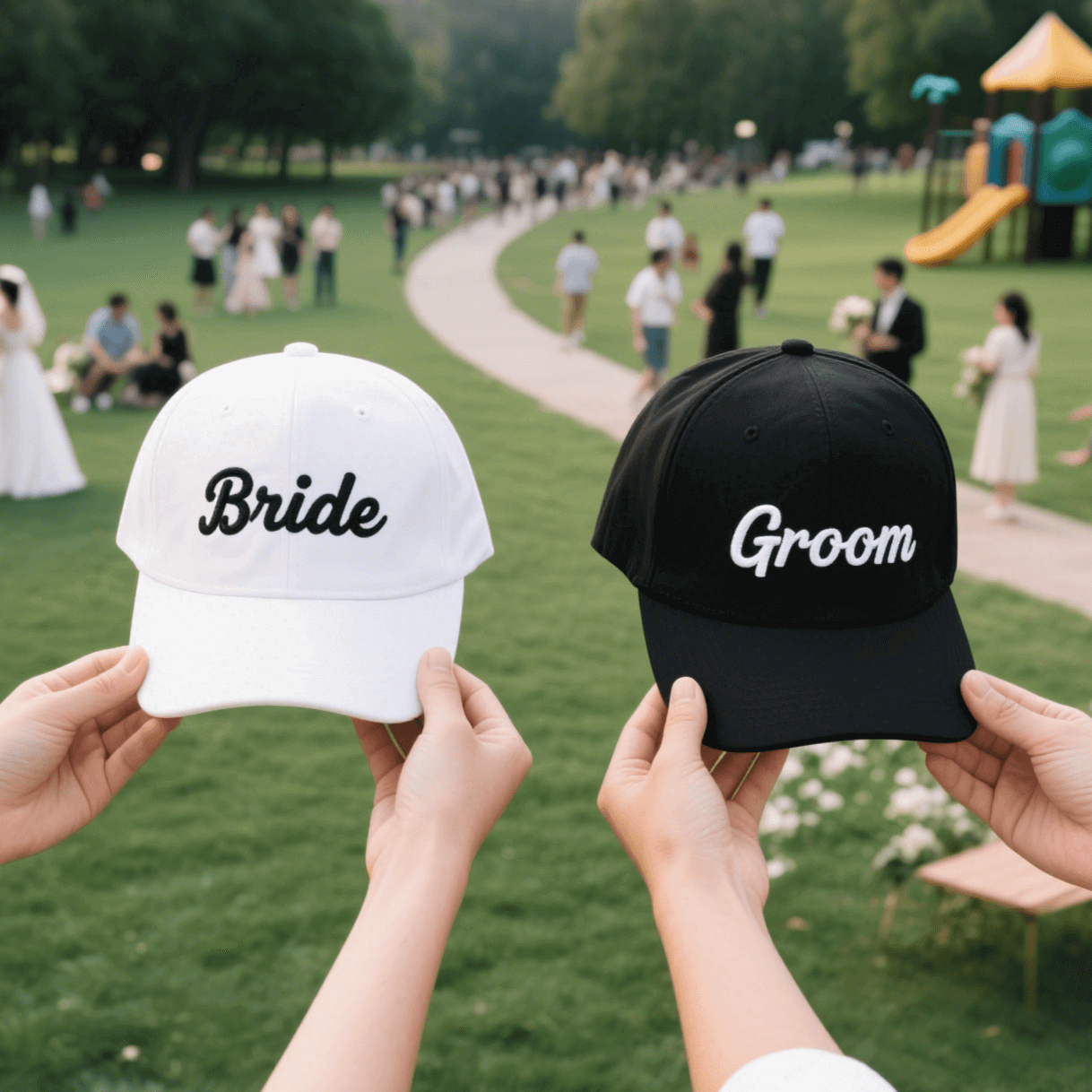 Personalized Wedding Party Embroidered Baseball Caps
