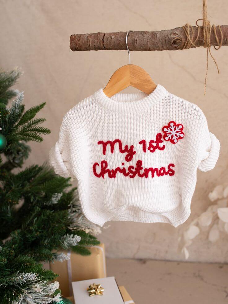 Custom Embroidered Baby Name Sweater – Light & Soft Personalized Gift