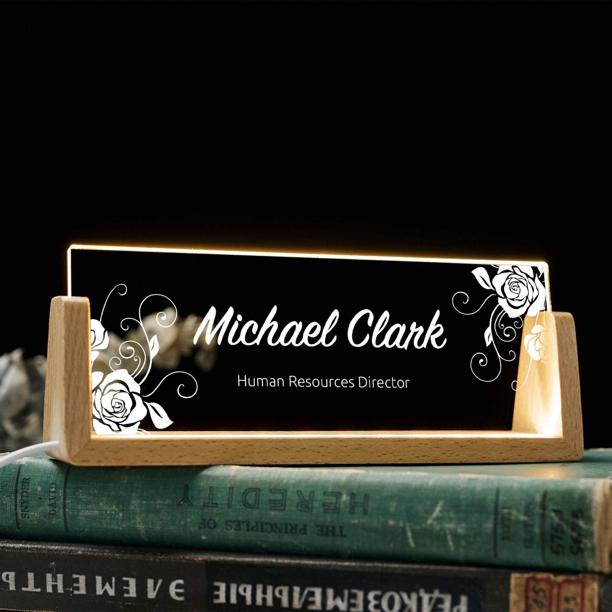 Personalized Desk Nameplate with pattern