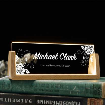 Personalized Desk Nameplate with pattern