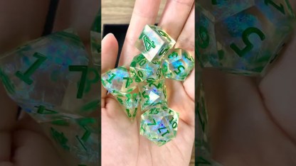 Green DND Dice Set – Sharp Edge Polyhedral RPG Dice
