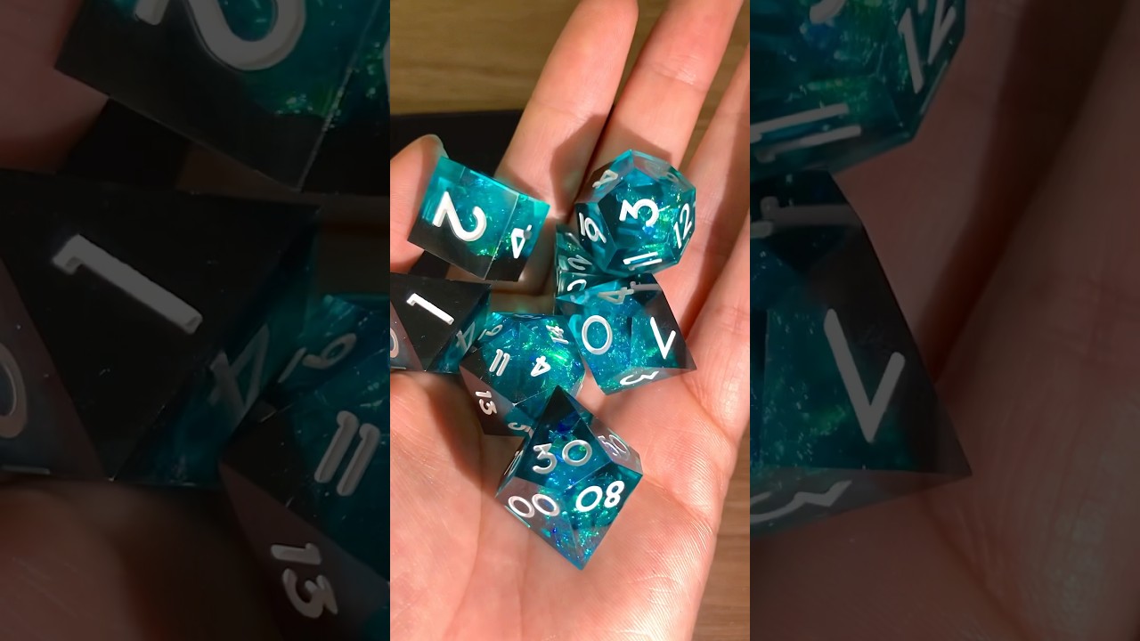 Blue Lightning DND D20 Dice