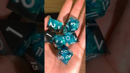 Blue Lightning DND D20 Dice
