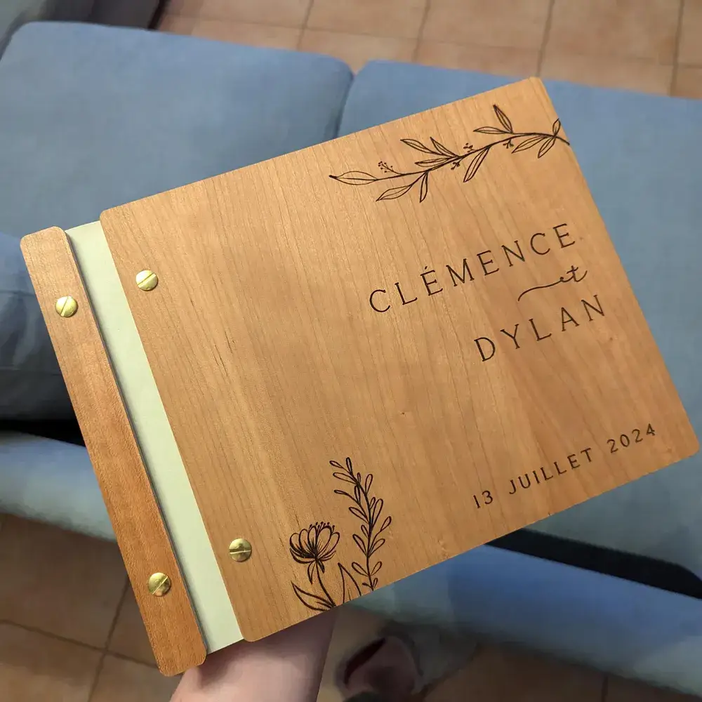 Custom Wooden Guest Book - Wooden Wedding Keepsake, Memory Album