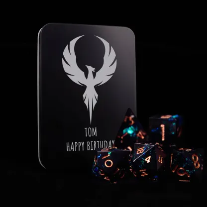 Black & Blue DND Dice Set – Sharp Edge Polyhedral D6 & D20, Perfect Gift for RPG Players