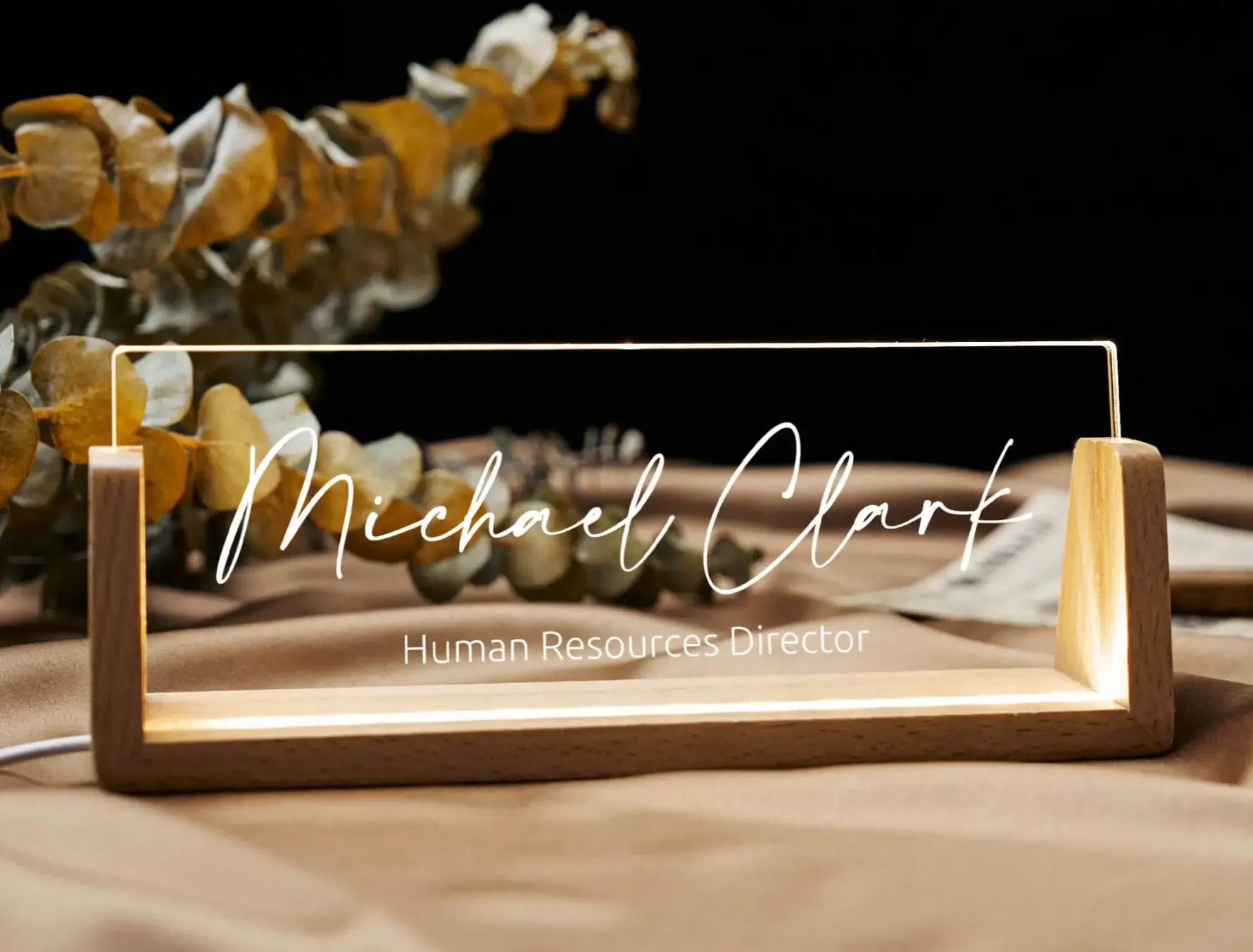 Personalized Desk Name Plate - LED Acrylic Desk Plaques - giftyourways