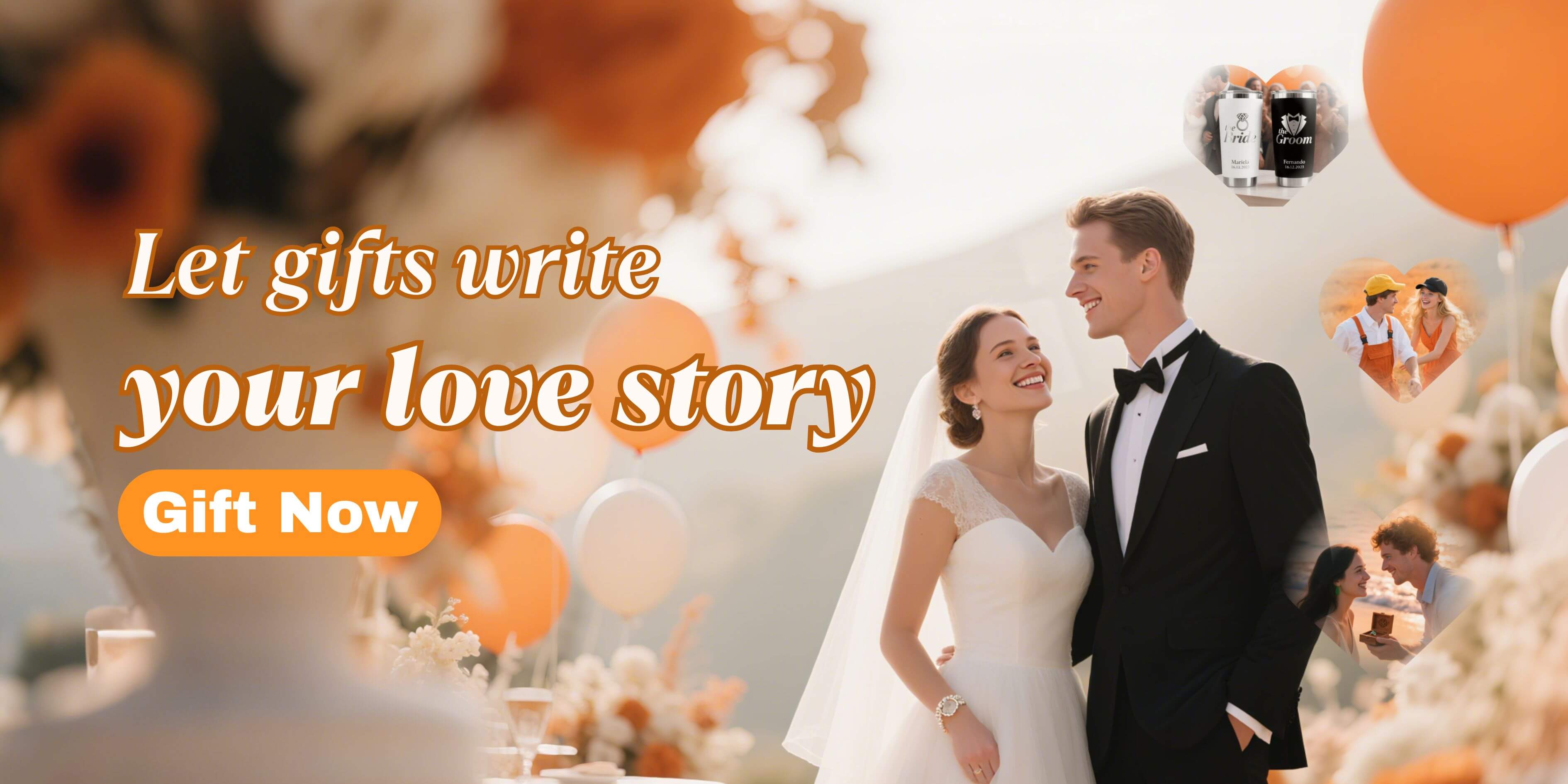 {"default":"Elegant wedding banner showcasing personalized gifts and celebration decor for the special day"}
