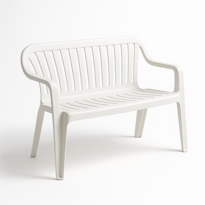 Banco de Jardín de Polipropileno Blanco 130x60x85 cm