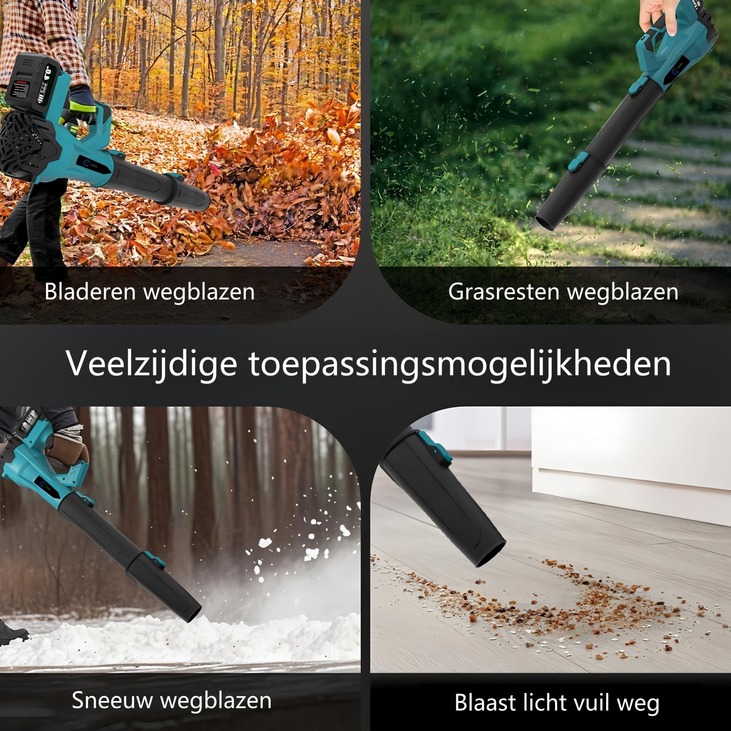 21V draadloze 6-snelheden bladblazer: Voor snel en effectief onderhoud van tuin & terras – met 2 batterijen