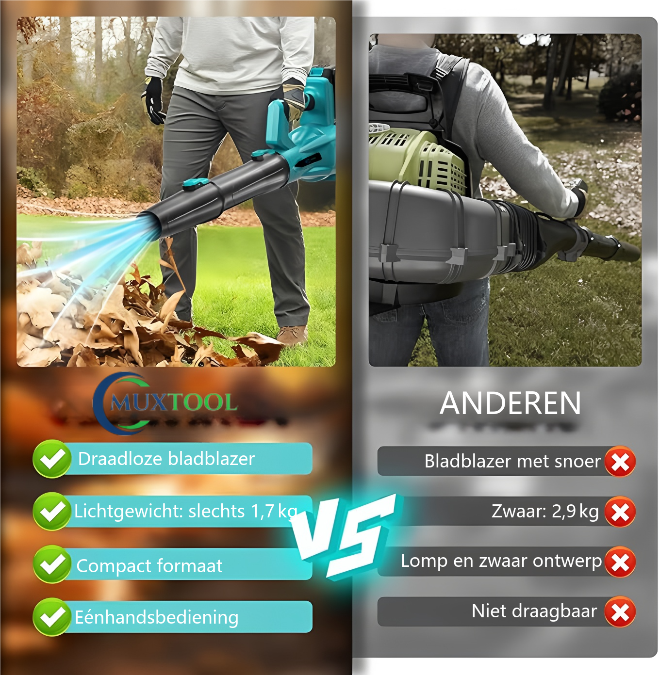 21V draadloze 6-snelheden bladblazer: Voor snel en effectief onderhoud van tuin & terras – met 2 batterijen