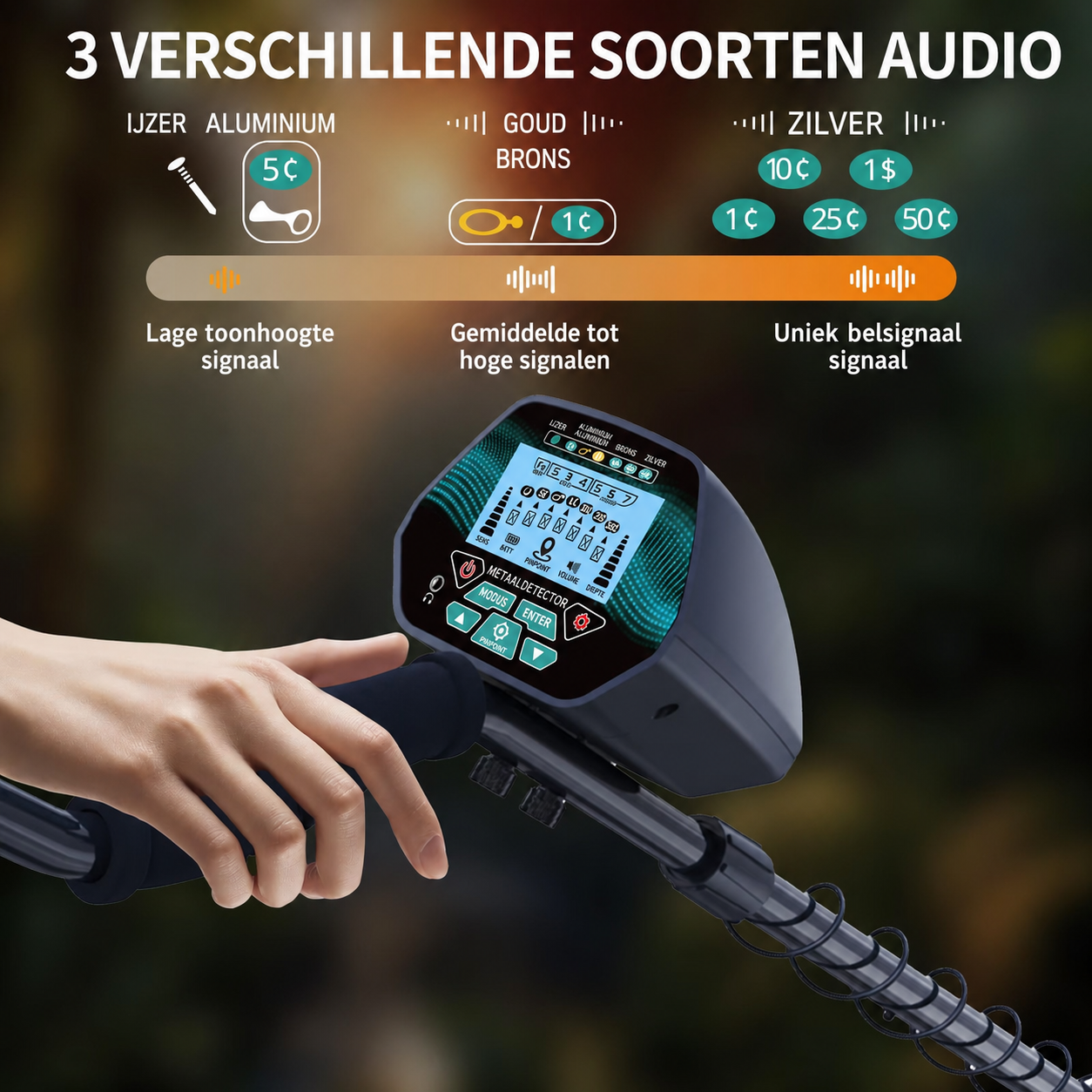 De GT3028 ondergrondse metaaldetector kan multifunctionele detecties uitvoeren op verschillende soorten terrein.