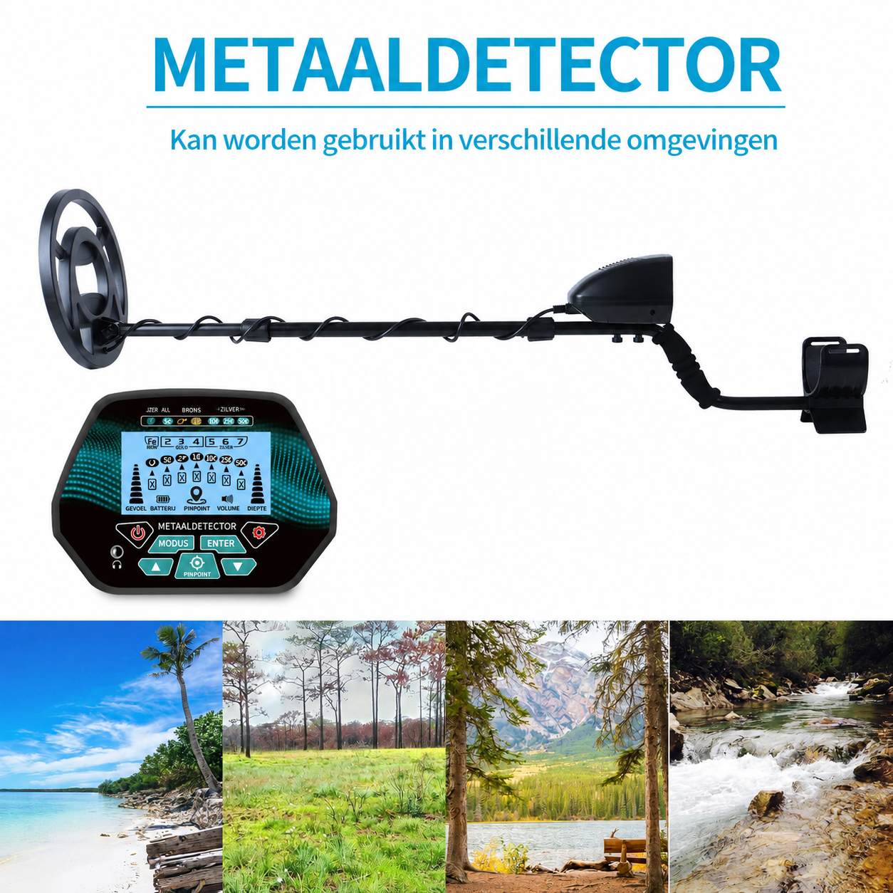 De GT3028 ondergrondse metaaldetector kan multifunctionele detecties uitvoeren op verschillende soorten terrein.