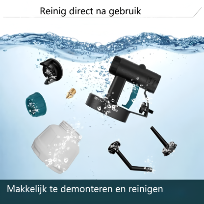 Hogedruk draadloze verfspuitpistool met 2 batterijen.