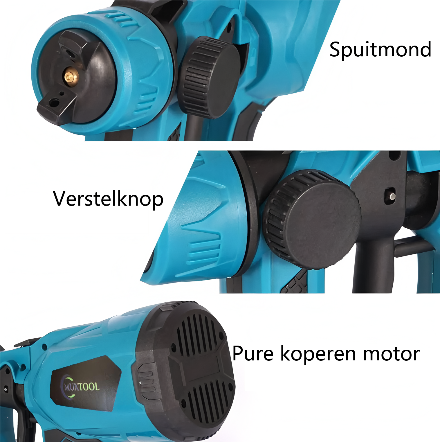Hogedruk draadloze verfspuitpistool met 2 batterijen.