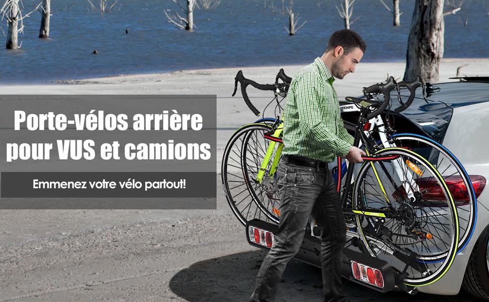 Porte-velos sur Attelage pour 2 Vlos avec Conception Intelligente de Basculement 