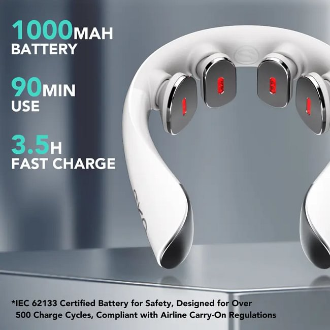 Electric Red Light Pulse Vibration Traction Neck Massager for Deep Tissue Pain Relief, Portable 4D Massager, Neck Relaxer