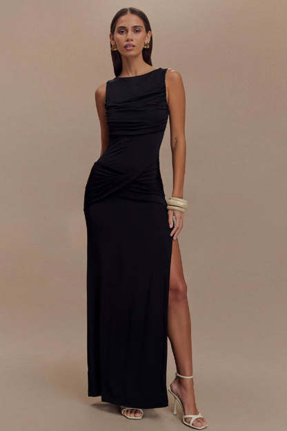Serene Trace Backless Midi Dress