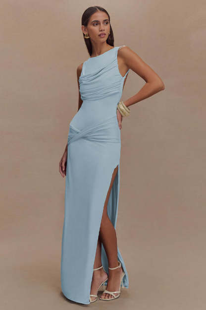 Serene Trace Backless Midi Dress