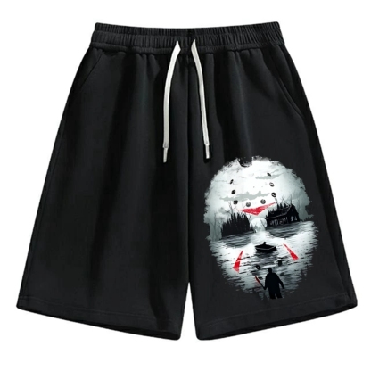 Killer Baseball Musk Japanese Ink Painting Cotton Casual Shorts