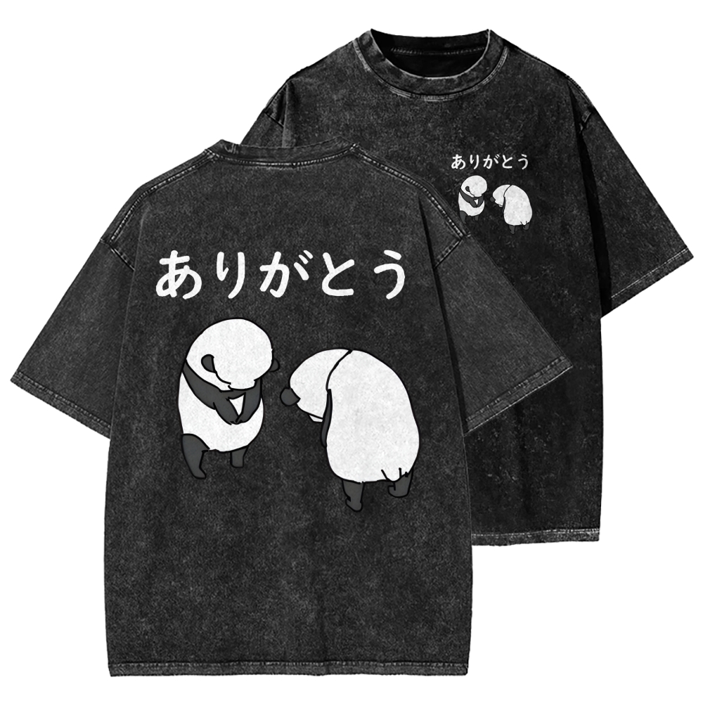You're welcome Front And Back Printing Washed T-shirt