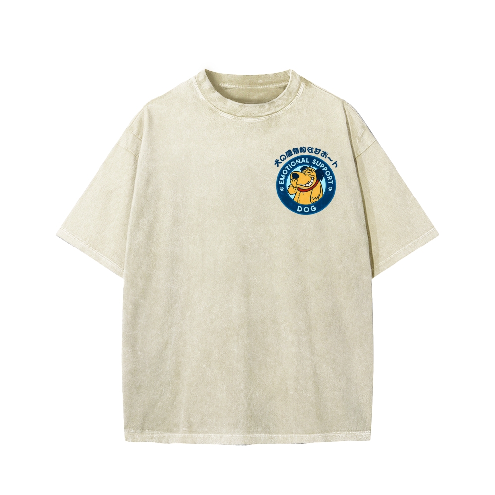 Dog Support Or Not? Front And Back Printing Washed T-shirt