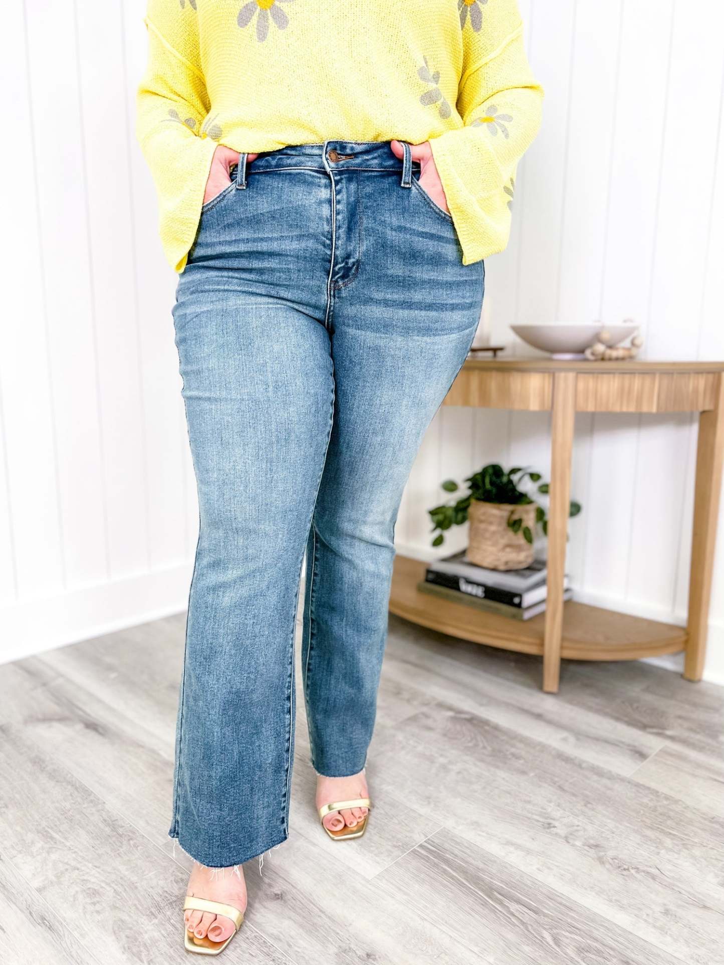 Judy Mid-Rise Tummy Tuck Bootcut Jeans (Buy 2 Free Shipping)