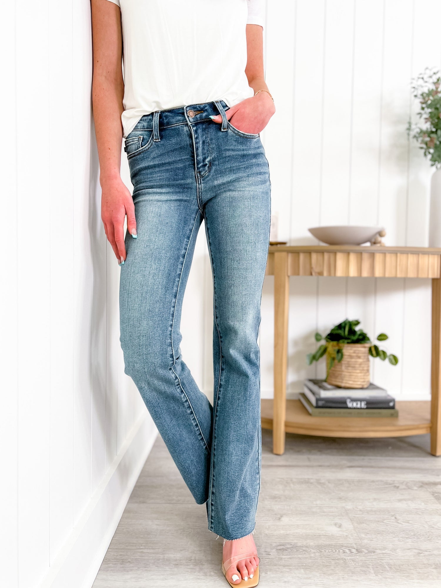 Judy Mid-Rise Tummy Tuck Bootcut Jeans (Buy 2 Free Shipping)